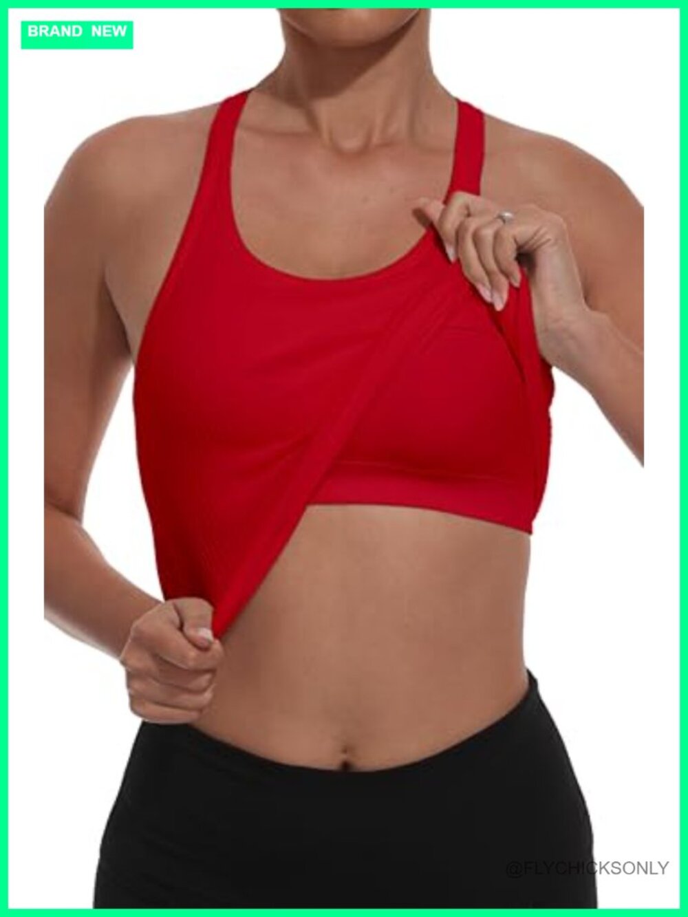 Women's Built-in Bra Crop Top Racerback Ribbed Workout Tank